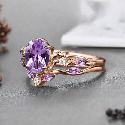 Bague de fiançailles vintage en forme de poire avec aigue-marine, ensemble de bagues de mariage uniques, cadeau d'anniversaire