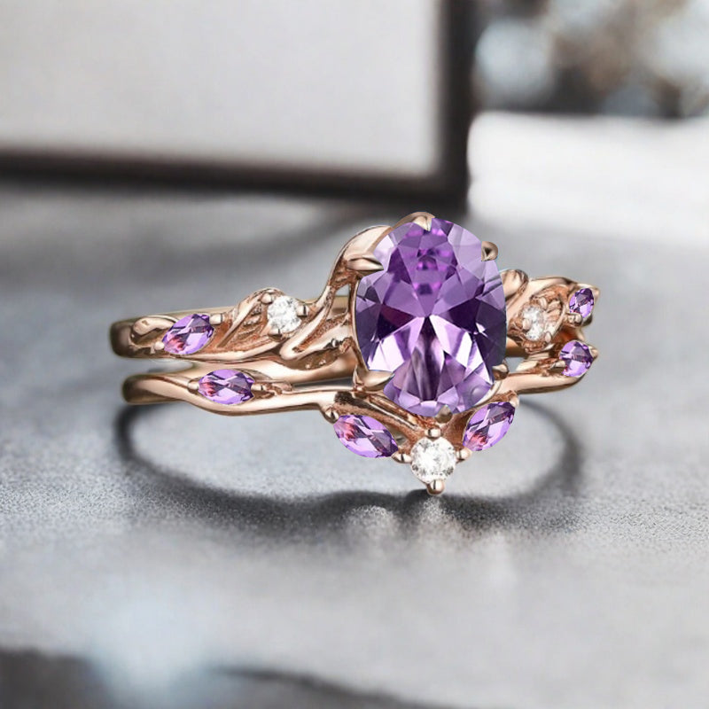 Bague de fiançailles vintage en forme de poire avec aigue-marine, ensemble de bagues de mariage uniques, cadeau d'anniversaire