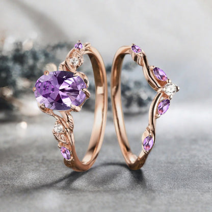 Bague de fiançailles vintage en forme de poire avec aigue-marine, ensemble de bagues de mariage uniques, cadeau d'anniversaire