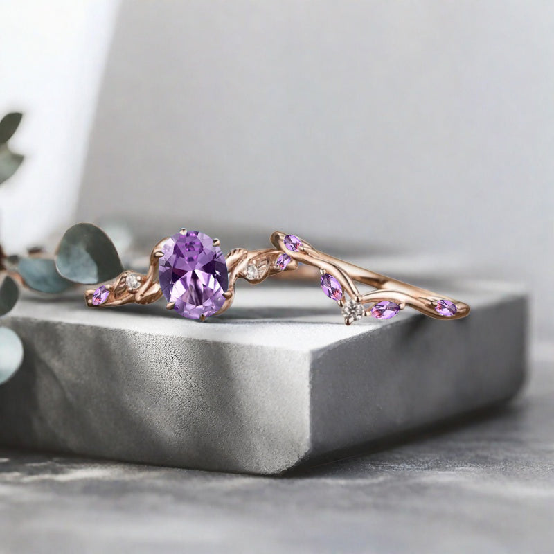 Bague de fiançailles vintage en forme de poire avec aigue-marine, ensemble de bagues de mariage uniques, cadeau d'anniversaire