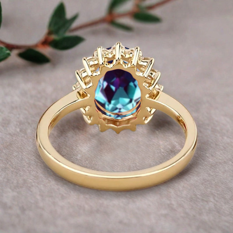 Bague de fiançailles vintage en forme de poire avec aigue-marine, ensemble de bagues de mariage uniques, cadeau d'anniversaire