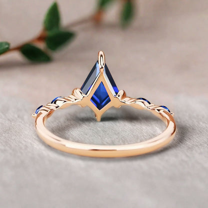 Bague de fiançailles vintage en forme de poire avec aigue-marine, ensemble de bagues de mariage uniques, cadeau d'anniversaire