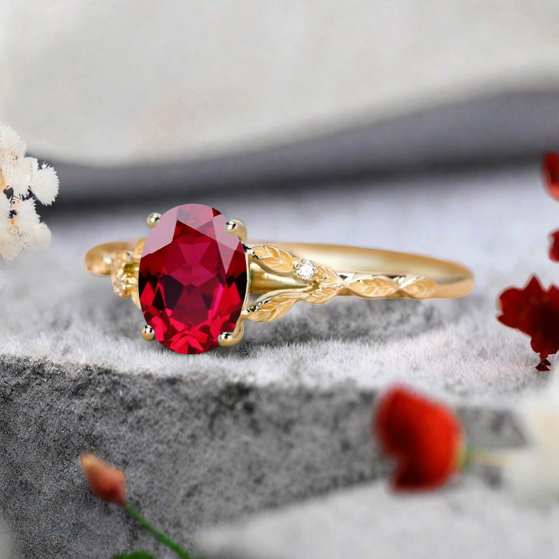 Bague de fiançailles vintage ovale en pierre de lune, bague de promesse unique en opale et moissanite