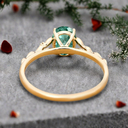 Bague de fiançailles vintage ovale en pierre de lune, bague de promesse unique en opale et moissanite