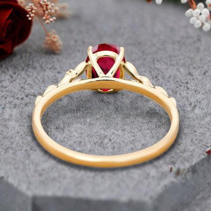 Bague de fiançailles vintage ovale en pierre de lune, bague de promesse unique en opale et moissanite
