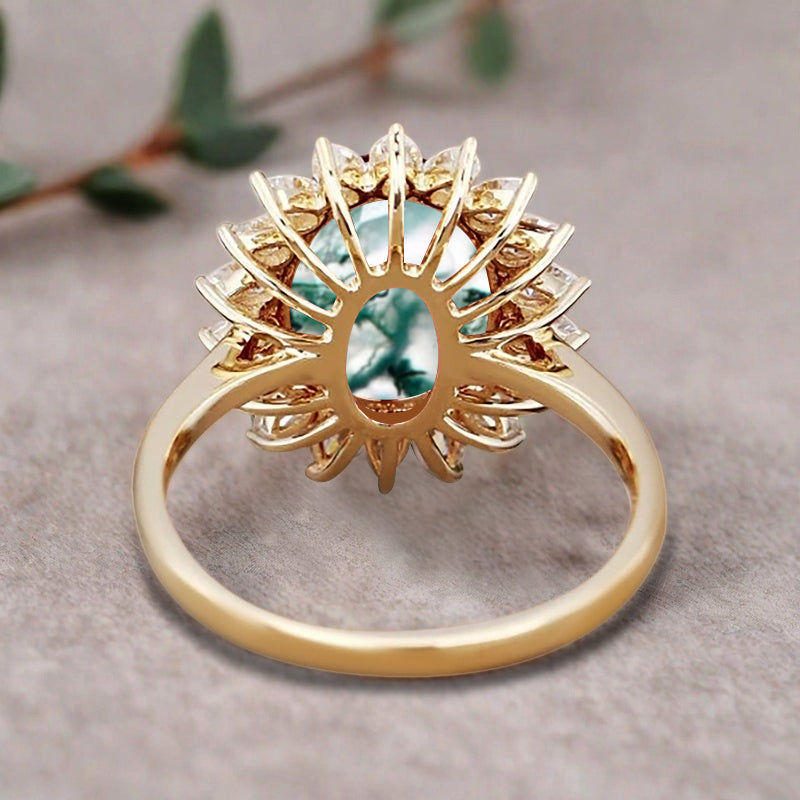 Vintage Birnenform Aquamarin Verlobungsring Set Unikat Versprechen Brautring Set Jubiläumsgeschenk