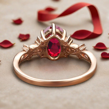 Bague de fiançailles vintage ovale en pierre de lune, bague de promesse unique en opale et moissanite