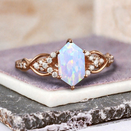 Bague de fiançailles en pierre de soleil ovale, bague de mariage unique en moissanite, cadeau pour elle