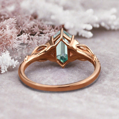 Bague de fiançailles en pierre de soleil ovale, bague de mariage unique en moissanite, cadeau pour elle