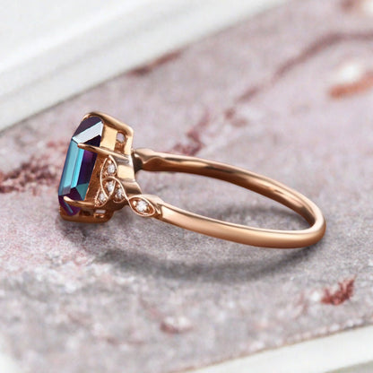 Bague de fiançailles en pierre de soleil ovale, bague de mariage unique en moissanite, cadeau pour elle