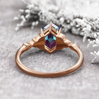 Bague de fiançailles en pierre de soleil ovale, bague de mariage unique en moissanite, cadeau pour elle