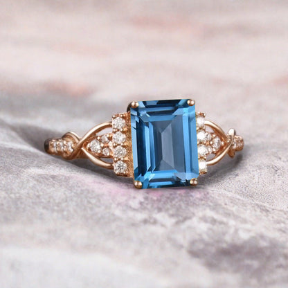 Bague de fiançailles en pierre de soleil ovale, bague de mariage unique en moissanite, cadeau pour elle