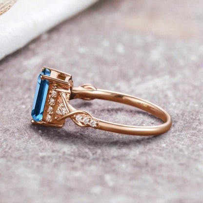Bague de fiançailles en pierre de soleil ovale, bague de mariage unique en moissanite, cadeau pour elle