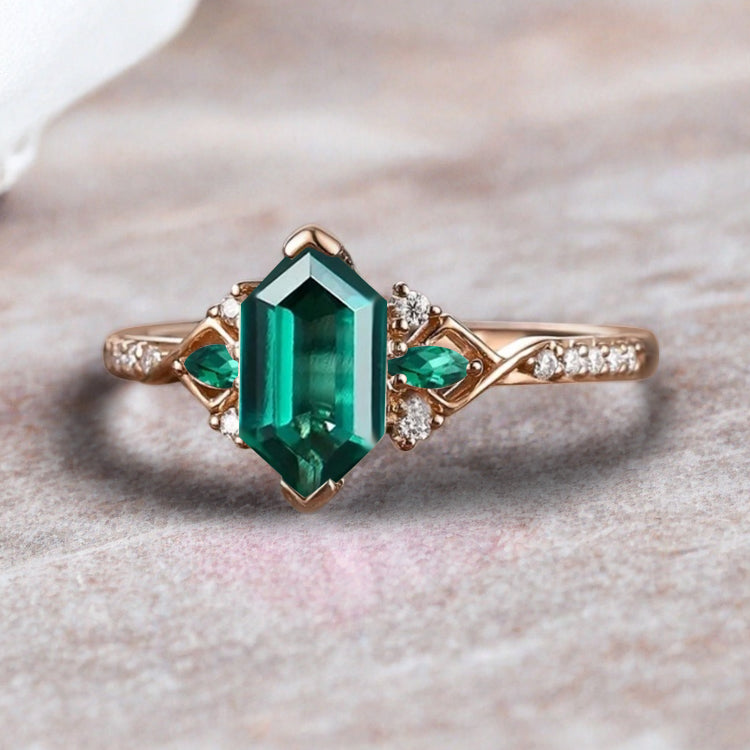 Bague de fiançailles vintage ovale en pierre de lune, bague de promesse unique en opale et moissanite