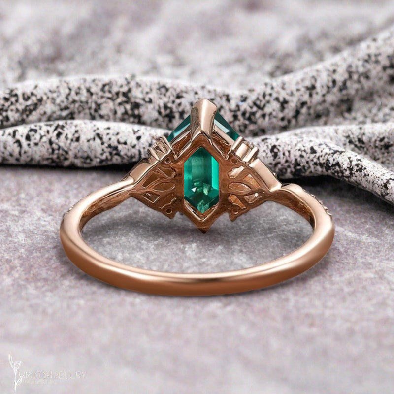 Bague de fiançailles vintage ovale en pierre de lune, bague de promesse unique en opale et moissanite