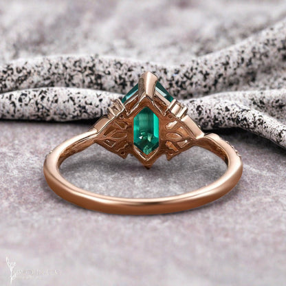 Bague de fiançailles vintage ovale en pierre de lune, bague de promesse unique en opale et moissanite