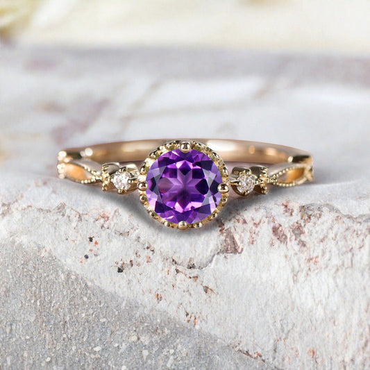 Bague de fiançailles vintage ovale en pierre de lune, bague de promesse unique en opale et moissanite