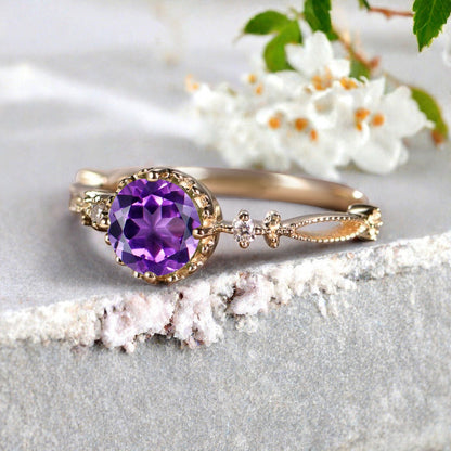 Bague de fiançailles vintage ovale en pierre de lune, bague de promesse unique en opale et moissanite