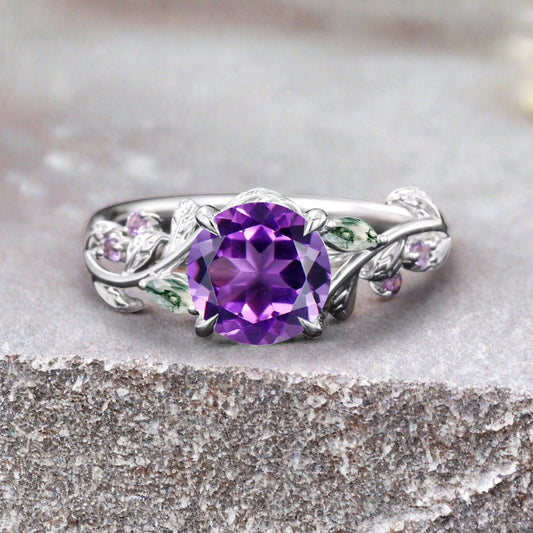 Bague de fiançailles vintage ovale en pierre de lune, bague de promesse unique en opale et moissanite