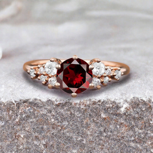 Bague de fiançailles vintage ovale en pierre de lune, bague de promesse unique en opale et moissanite