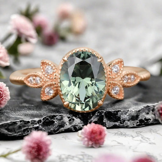 Bague de fiançailles vintage en forme de poire avec aigue-marine, ensemble de bagues de mariage uniques, cadeau d'anniversaire