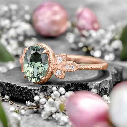 Bague de fiançailles vintage en forme de poire avec aigue-marine, ensemble de bagues de mariage uniques, cadeau d'anniversaire