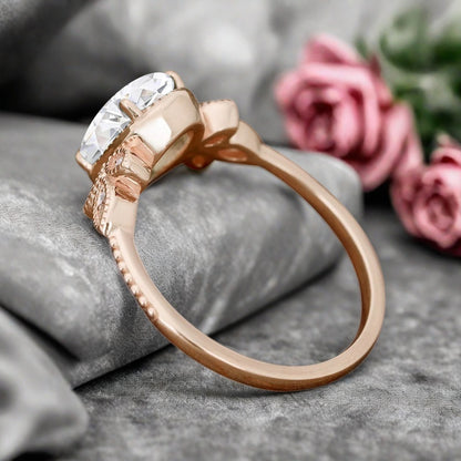 Bague de fiançailles vintage en forme de poire avec aigue-marine, ensemble de bagues de mariage uniques, cadeau d'anniversaire