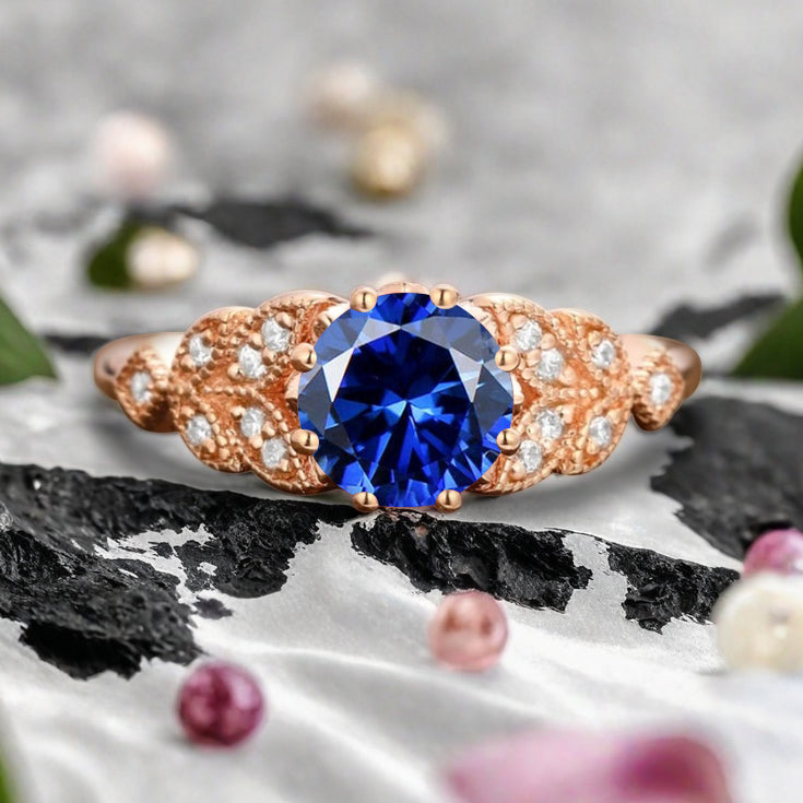 Bague de fiançailles vintage ovale en pierre de lune, bague de promesse unique en opale et moissanite