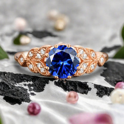 Bague de fiançailles vintage ovale en pierre de lune, bague de promesse unique en opale et moissanite