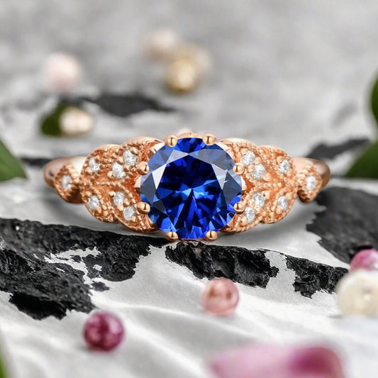 Bague de fiançailles vintage ovale en pierre de lune, bague de promesse unique en opale et moissanite