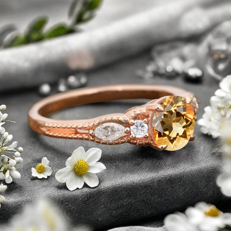 Bague de fiançailles vintage ovale en pierre de lune, bague de promesse unique en opale et moissanite