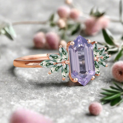 Bague de fiançailles vintage en forme de poire avec aigue-marine, ensemble de bagues de mariage uniques, cadeau d'anniversaire