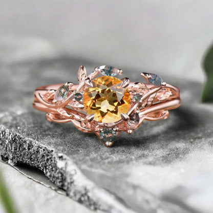 Bague de fiançailles vintage ovale en pierre de lune, bague de promesse unique en opale et moissanite