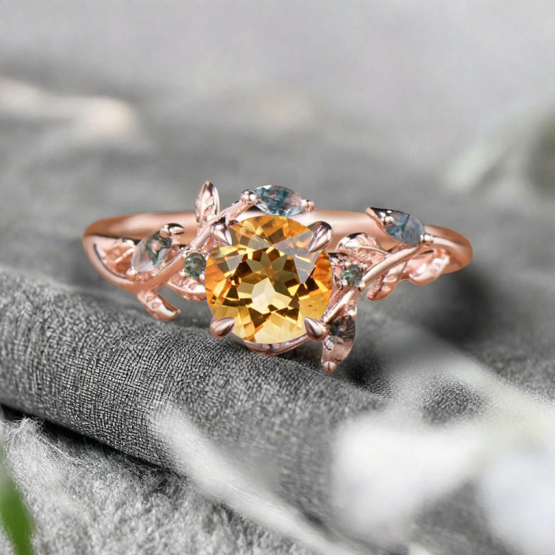 Bague de fiançailles vintage ovale en pierre de lune, bague de promesse unique en opale et moissanite
