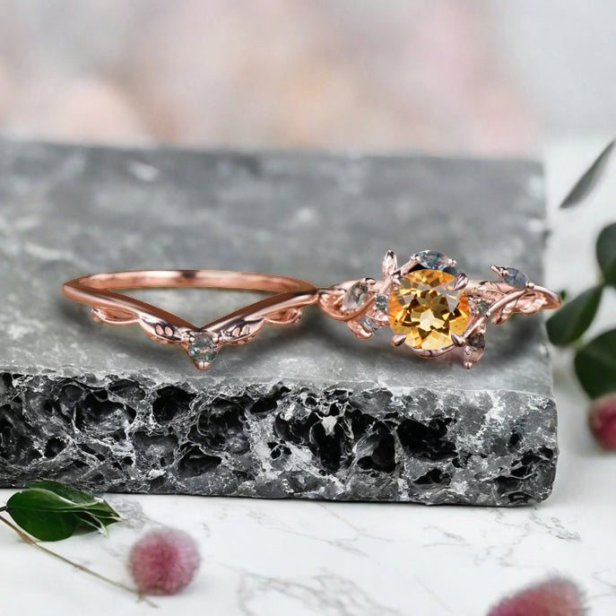 Bague de fiançailles vintage ovale en pierre de lune, bague de promesse unique en opale et moissanite