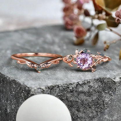 Bague de fiançailles vintage ovale en pierre de lune, bague de promesse unique en opale et moissanite