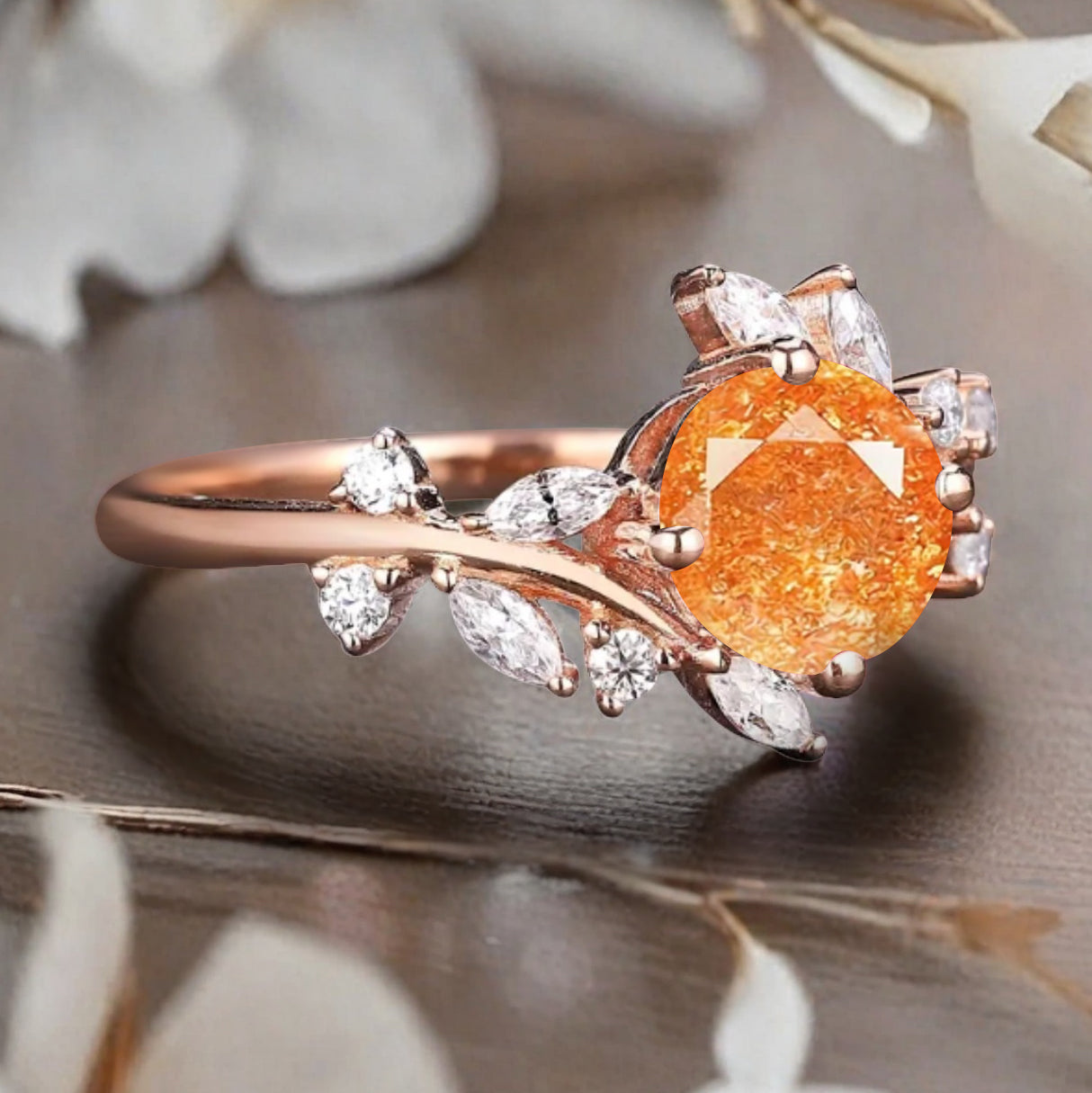 Bague de fiançailles vintage ovale en pierre de lune, bague de promesse unique en opale et moissanite