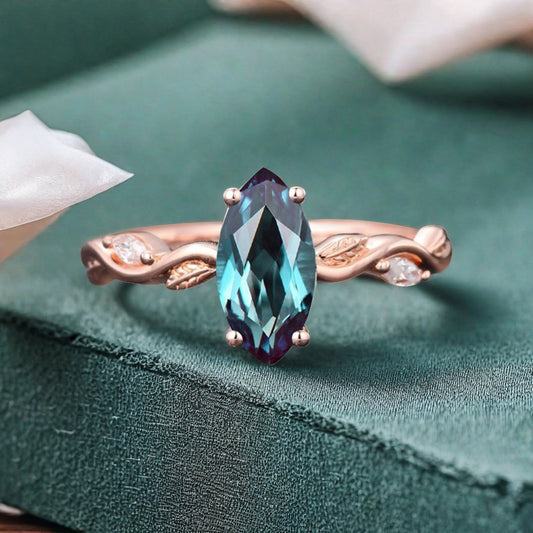 Bague de fiançailles vintage en forme de poire avec aigue-marine, ensemble de bagues de mariage uniques, cadeau d'anniversaire