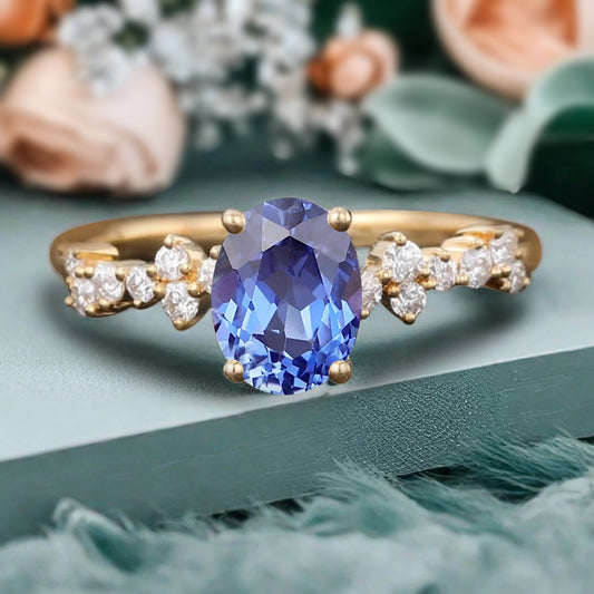 Bague de fiançailles vintage en forme de poire avec aigue-marine, ensemble de bagues de mariage uniques, cadeau d'anniversaire
