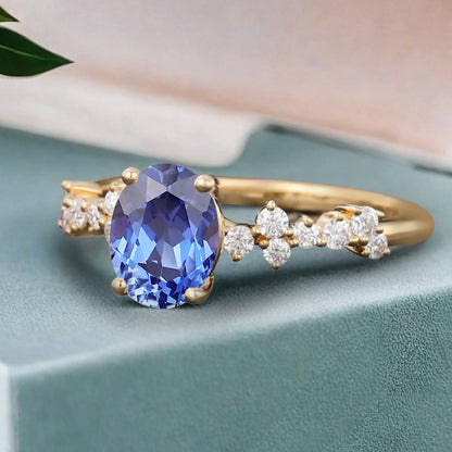 Bague de fiançailles vintage en forme de poire avec aigue-marine, ensemble de bagues de mariage uniques, cadeau d'anniversaire