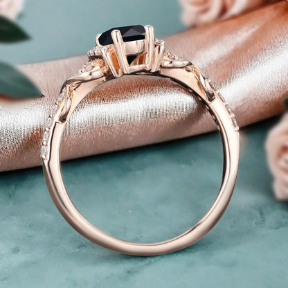 Bague de fiançailles vintage en forme de poire avec aigue-marine, ensemble de bagues de mariage uniques, cadeau d'anniversaire