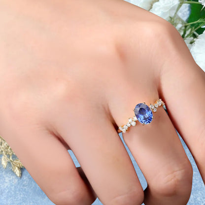 Bague de fiançailles vintage en forme de poire avec aigue-marine, ensemble de bagues de mariage uniques, cadeau d'anniversaire