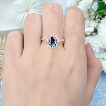 Bague de fiançailles vintage en forme de poire avec aigue-marine, ensemble de bagues de mariage uniques, cadeau d'anniversaire