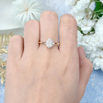 Bague de fiançailles vintage en forme de poire avec aigue-marine, ensemble de bagues de mariage uniques, cadeau d'anniversaire