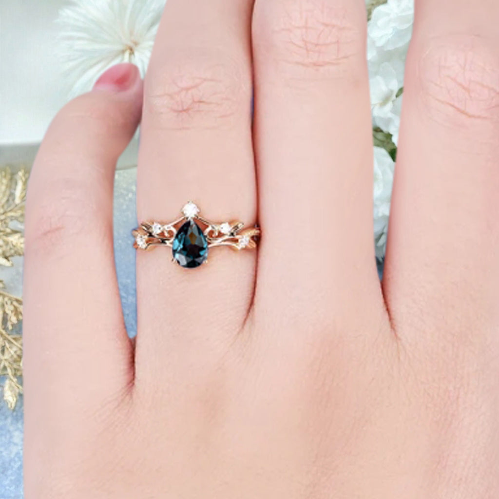 Bague de fiançailles en pierre de soleil ovale, bague de mariage unique en moissanite, cadeau pour elle