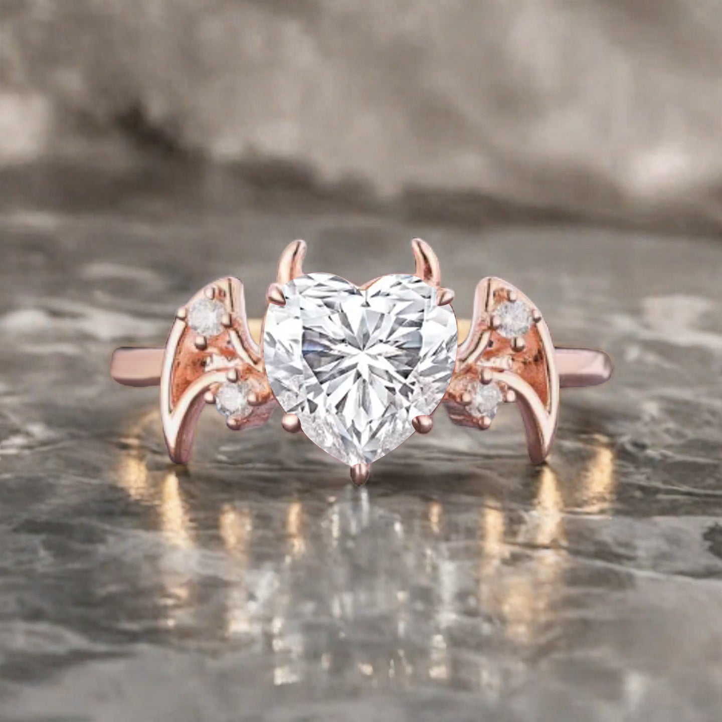 Bague de fiançailles vintage ovale en pierre de lune, bague de promesse unique en opale et moissanite