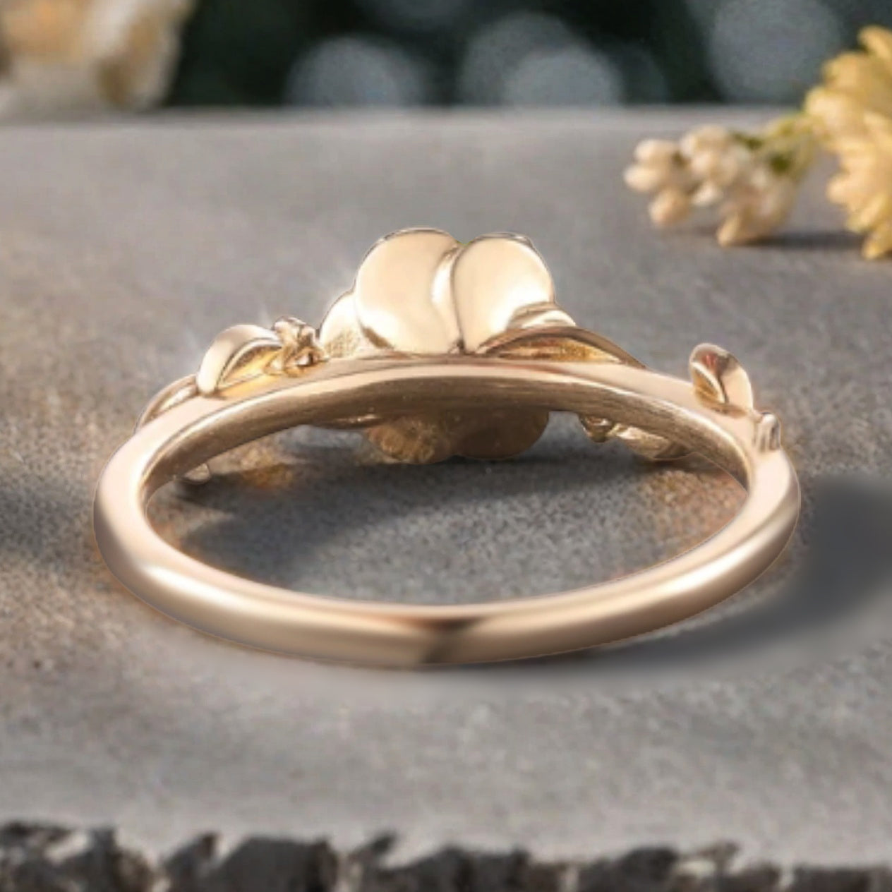 Bague de fiançailles vintage ovale en pierre de lune, bague de promesse unique en opale et moissanite