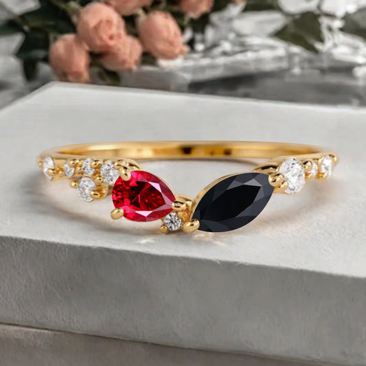Bague de fiançailles vintage ovale en pierre de lune, bague de promesse unique en opale et moissanite