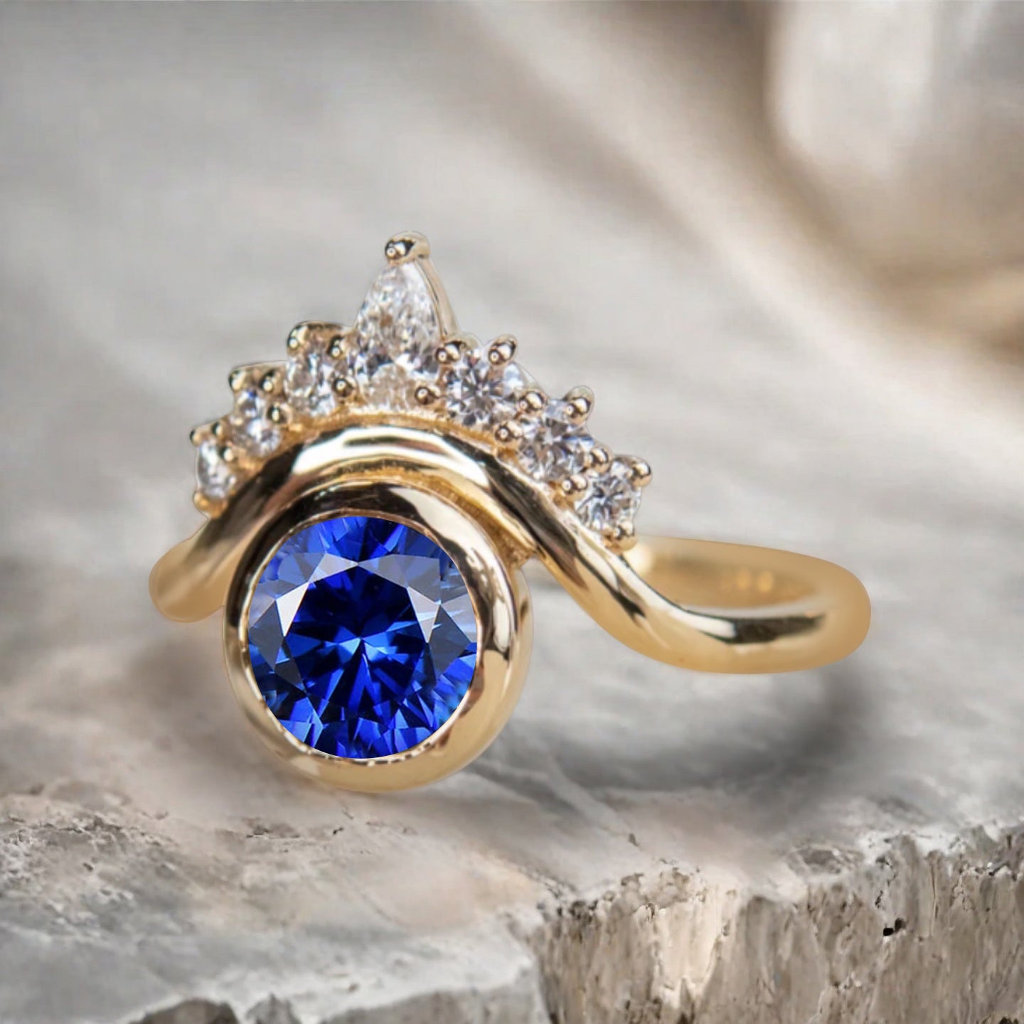 Bague de fiançailles vintage ovale en pierre de lune, bague de promesse unique en opale et moissanite