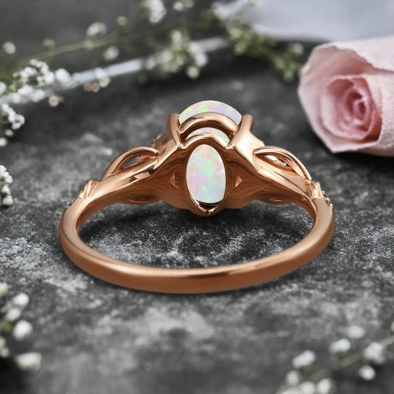Bague de fiançailles en pierre de soleil ovale, bague de mariage unique en moissanite, cadeau pour elle